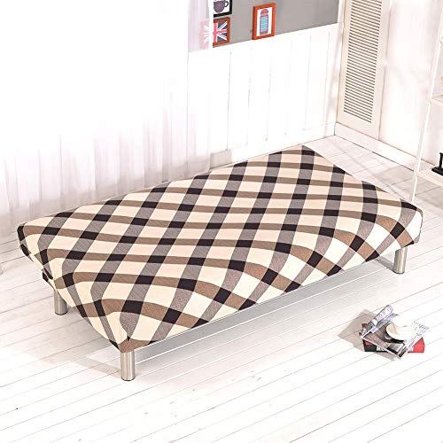 DIFEN Futon Slipcover Sofa Bed Cover Solid Color Full Folding Elastic Armless 80 x 50 inch, Lightweight Stretch Furniture Protector (Pattern-D:80" x 50")
