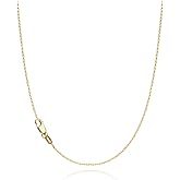 WishChic Solid 18K Gold Plated 925 Sterling Silver Chain Necklace for Women, 1.1mm Thin Dainty Cable Chain Non Tarnish & Sturdy Women's Chain Necklace 14/16/17/18/20/22/24 Inches
