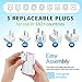 Odoga Travel Adapter Kit – Universal Power Adapter with 2 AC Outlets, 2 USB Ports - International Power Adapters Plugs for Europe, UK, China, Australia, Japan & More