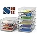 Simple Houseware Stackable Desk File Document Letter Tray Organizer, 3 Packs, Silver