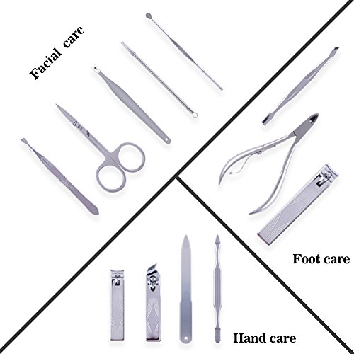 image for DUcare Nail Clippers Manicure Pedicure Set - 12 Piece Stainless Steel 