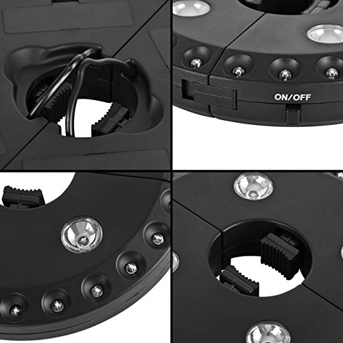 Newcomdigi Patio Umbrella Lights, 28 LED umbrella light 3 Level Dimming, Led Parasol Light, Lamp for Patio Umbrellas, Camping Tents and other Outdoor Use(Black) - Thumbnail 2