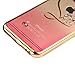 iPhone 6S Case,iPhone 6 Case,ikasus Red Love Heart Glitter Bling Crystal Rhinestone Diamonds Clear Rubber Golden Electroplate Plating Frame TPU Soft Silicone Bumper Case Cover for iPhone 6/6S 4.7