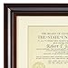 Artcare by Nielsen Bainbridge 12x15 Hampton Collection Walnut Glazed Archival Document Frame with Warm White Mat for 8.5x11 Document Includes: UV Glazed Glass and Anti Aging Liner