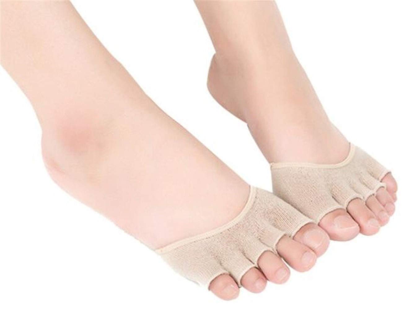 PEDIMEND™ Yoga Half Grip Five Finger Socks (1PAIR) - Invisible Low Cut Sweat Absorption Open Toe Socks - Prevents Corn, Callus & Blisters - One Size Fits Most - Foot Care