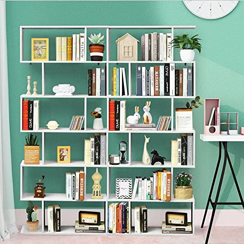Function Home Geometric Bookcase, S Shaped Bookshelf, Modern