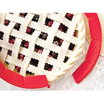 Talisman Designs 1507 Authentic Adjustable Pie Crust Shield, BPA-free and Food Safe Silicone, Fits Rimmed Dish 8.5