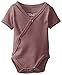 L'ovedbaby Unisex-Baby Newborn Organic Short-Sleeve Kimono Bodysuit, Eggplant, 3/6 Months