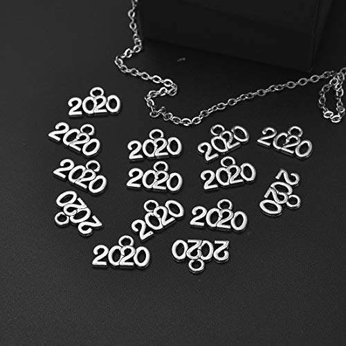 LANBIDE 250 PCS 2020 Symbol Year Charms Bulk Mixed 5 Colors Numeral Charms Pendants for Jewelry Making and Crafting Graduation Necklace Bracelet Earrings