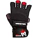 Meister Wrist Wrap Weight Lifting Gloves w/Gel Padding - Black/Red - Large