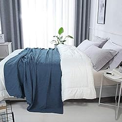 HILLFAIR 100% Combed Cotton Blanket– Twin Size