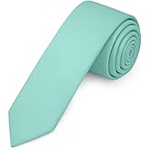 Jacob Alexander Men's Skinny Width 2" Solid Color Tie