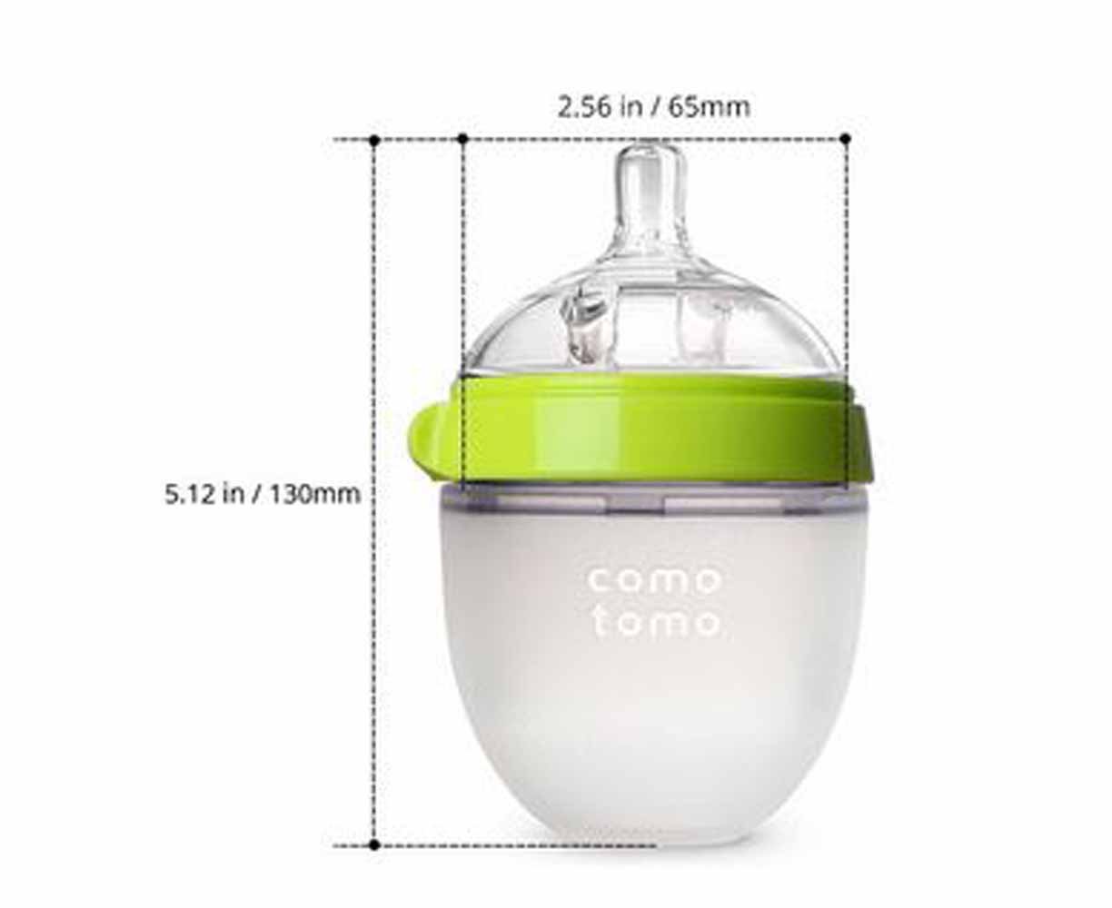 Comotomo Baby Bottle, Green, 5 Ounce (2 Count) : Baby