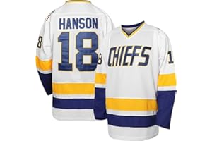 Atonmore Hanson Brothers Hockey Jersey Charlestown Chiefs 17 Steve 18 Jeff Slap Shot Movie Hockey Jerseys Blue White