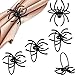 Boao 6 Pieces Halloween Spider Napkin Ring Black Spider Napkin Holder for Halloween Party Table Decorations