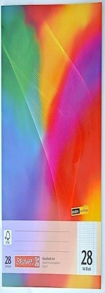 Brunnen 104492811 Exercise Book (A4,16 Sheets, 5 mm Squared, with Margins, Line Style 28), Pack of 10