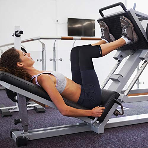 Copper Knee Brace, LotFancy Copper Compression Sleeve for Women Men, Ideal Support for ACL, Meniscus, MCL, Stiff Muscle and Joints, 1 Pair, Small