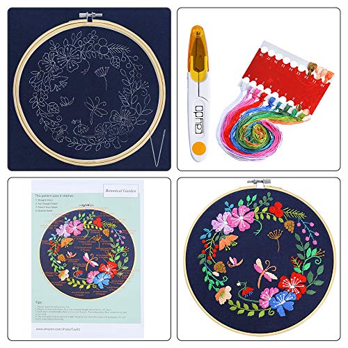 Caydo Full Range Embroidery Starter Kit with Pattern and Instructions
