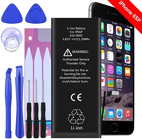 Kutop Battery for iPhone 6S Plus High Capacity 1810mAh Replacement Li-ion Battery Apple 6SP iPhone6S P Brand New 0 Cycle - with Replacement Repair Tool Kits, Adhesive Strip [24-Month Warranty]