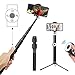 Selfie Stick Tripod with Remote, Hizek Wireless 270° Rotation with Shutter Remote Extendable Monopod Aluminum Alloy for iphoneX/8/7/6 Android Samsung Galaxy S7 S8 Plus Edge
