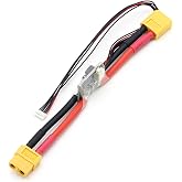 APM Power Module XT60, 5.3V BEC Voltage Current Sensor, 6-Pin DF13, 90A | Inline XT60 install, no soldering, 25x21x9mm body, DF13 lead fits APM 2.5/2.6/2.8 PM port, live voltage readout