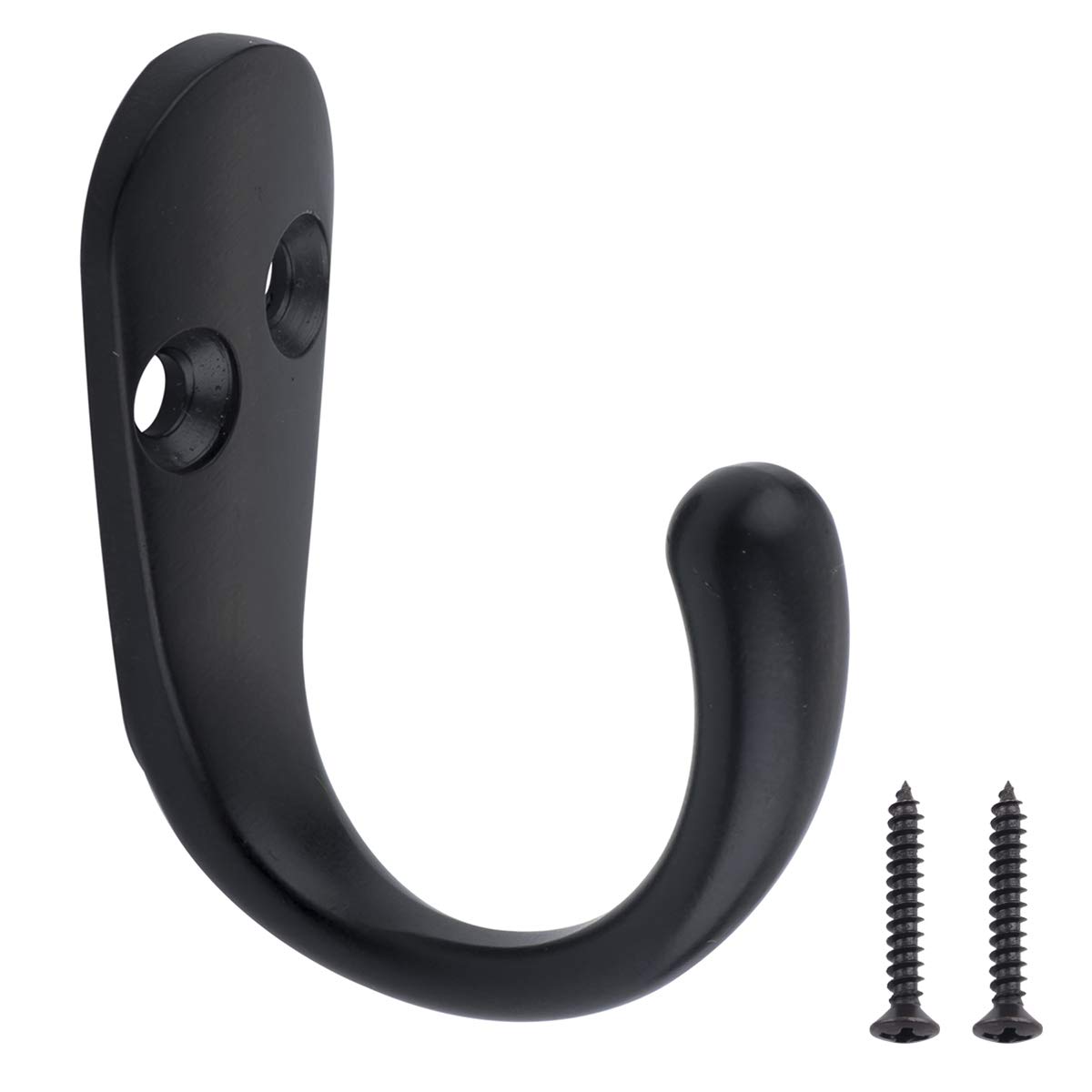 Amazon Basics AB4800-FB-5 Robe Hook, Flat Black