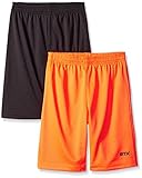STX Big Boys' Mesh Athletic Short, TY56-Charcoal/Orange, 18