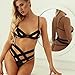 Women's Sexy Chemise Lingerie Set, Ladies 2 Piece Backless Hollow Out Bodysuits Bandag Babydoll Thong Underwear Nightwear (M, Black)
