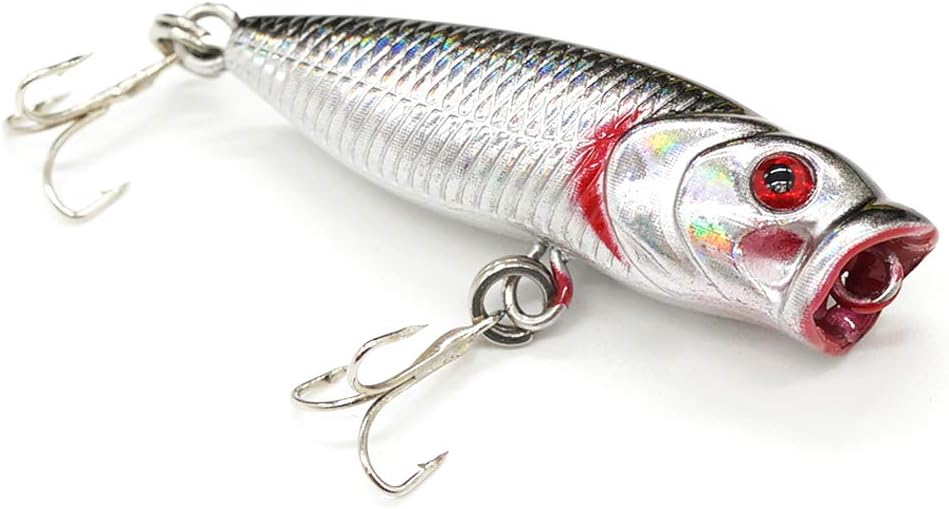 Seasky Fishing Plug Lures Micro Popper Topwater Trout Attack in Freshwater : Sports & Outdoors