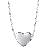 AFFY Minimalistic 925 Sterling Silver Tiny Silver Floating Heart Pendant Necklace 18"