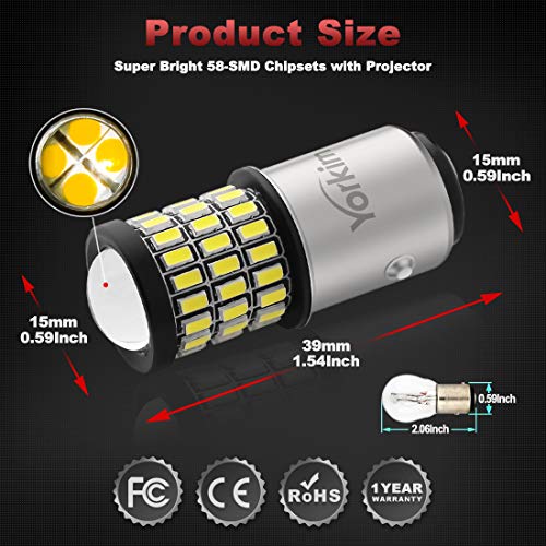image for Yorkim Super Bright 1157 LED Bulbs, 1157 Brake Light Bulb, 9-30V 1157 