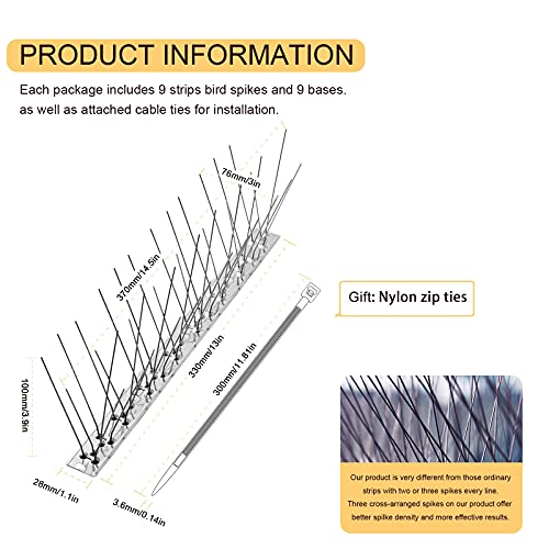 Offo Bird Spikes With Stainless Steel Base Durable Bird Repellent Spikes Arrow Pigeon Spikes Fence Kit For Deterring Small Bird Crows And Woodpeckers Covers 10 Feet 3m Pricepulse