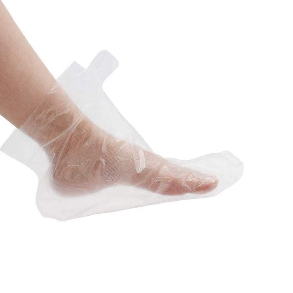 200PCS Clear Plastic Disposable Booties, Paraffin Bath Liners for Foot Pedicure Hot Spa Wax Treatment, Larger Thicker Thermal Therapy Feet Covers Bags Plastic Socks Liners XL : Beauty