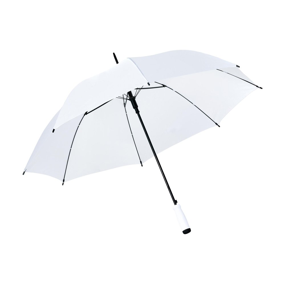 eBuyGB Large Wedding Umbrella Colourful Automatic Brolly Wedding Photographer Parasol Folding Umbrella, Long Umbrella with Stick Handle Rain - White 41 Inch / 105cm Span 82cm Length