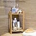 GOBAM Bamboo Shower Corner Caddy, Medium - 2 Tier Bathroom Organizer Countertop for Shampoo, Conditioner, Lotion, Soap - Standing Shower Stand for Kitchen, Bedroom, or Office