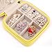 Vlando Small Travel Jewelry Box Organizer - Faux Leather Storage Case for Rings Earrings Necklace - Best Gifts Choice for Girls Women (Yellow)