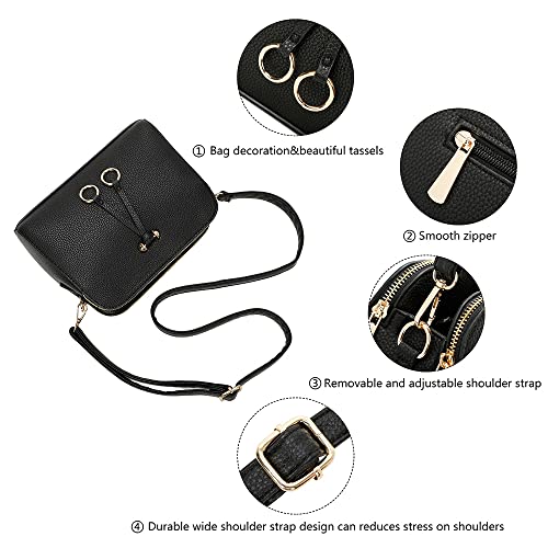 ELIOX Women's Small Shoulder Bag with 3 Large Compartments – Hand Bag PU Leather Synthetic – Fashion Handbag Shoulder Bags – Crossbody Bag