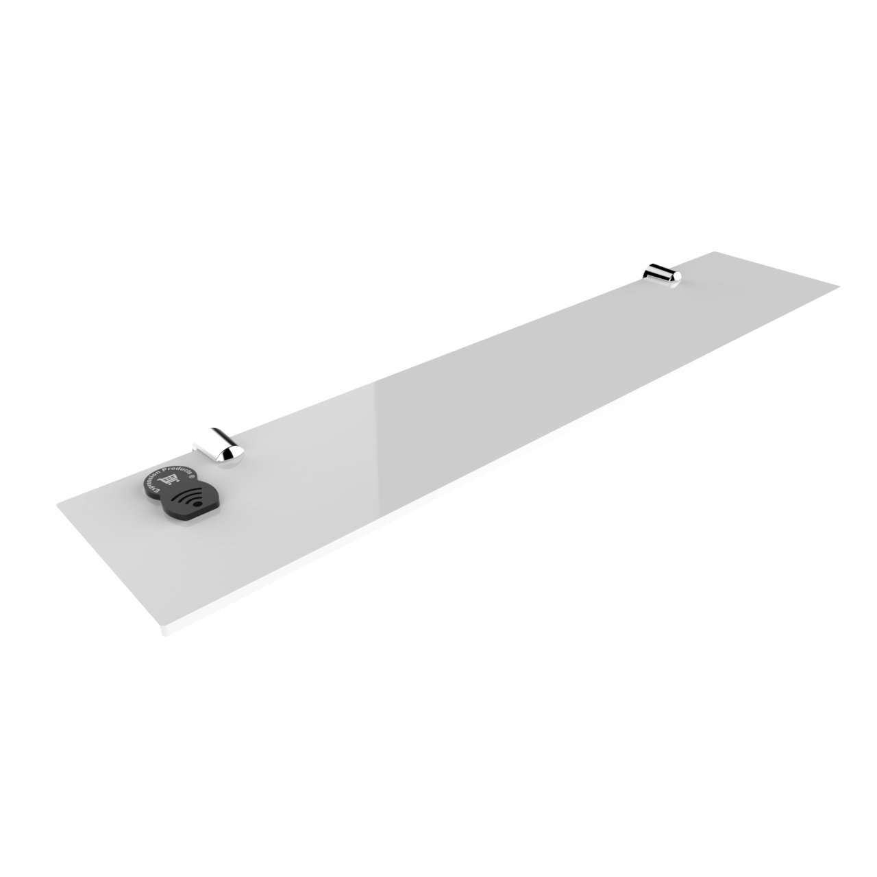 Expression Products Straight Acrylic Safety Shelf 500mm x100mm, Bathroom, Bedroom, Office, Free Trolley Token Material Sample Included per Shipment, white