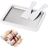 Ice Cream Roll Maker Rolled Ice Cream Machine, Sweet Spot Pan, Instant Cold Plate, Ideal for Making Rolled Ice Cream Soft Serve Slushies Frozen Yogurt Sorbet and Gelatod (White)