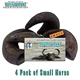 4 Pack of Buffalo Hornz Small Long Lasting 100% Natural Water Buffalo Horn Dog Chews