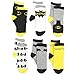 Batman Boys 6 pack Crew Socks (3T/4T, Black/Yellow)