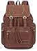 Bluboon Canvas Vintage Backpack Leather Trim Casual Bookbag Men Rucksack (Coffee)