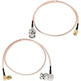 SUPERBAT SMA to BNC Cable, SMA Male to BNC Male RF Coaxial Cable Pigtail + SMA Male 90-Degree to BNC Male Right Angle Using R