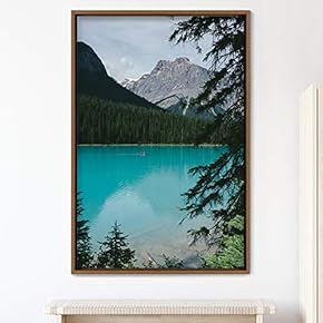 signwin Framed Canvas Wall Art Mountain Lake View...