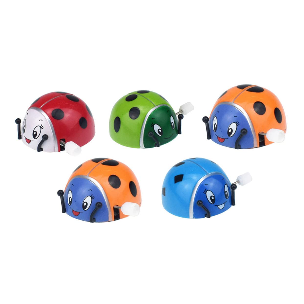 Toyvian Wind- Up Toys 5 Pcs Kids Toys Cartoon Ladybird Toy Clockwork Ladybird Clockwork Toy Wind-up -up Somersault To Rotate Beetle - Up