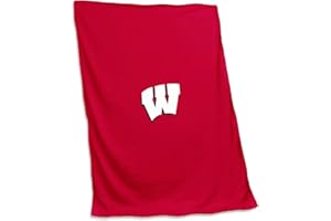 Logo Brands NCAA Wisconsin Badgers Sweatshirt Blanket Team Color - Perfect for Bedroom Decor, Stadium Blanket, Camping, Great for Gifts
