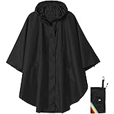 SaphiRose Unisex Rain Poncho Hooded Waterproof Raincoat for Adults Women