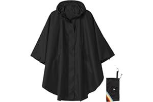 SaphiRose Unisex Rain Poncho Hooded Waterproof Raincoat for Adults Women