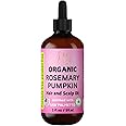 Organic Rosemary Hair Oil – Rosemary & Pumpkin Seed Oil for Hair & Scalp – With Saw Palmetto, Mint & Vitamin E – Deep Conditioning & Nourishing, Organic Hair Oil - 2 fl oz
