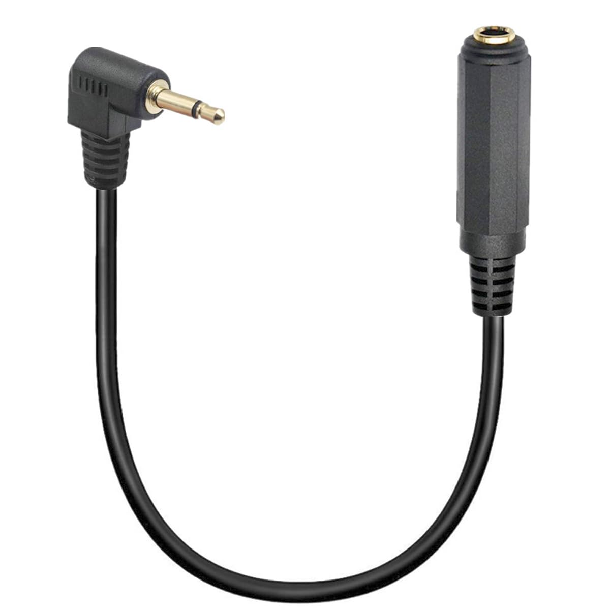 Tomost 6.35 Female to 3.5 Male Plug Jack Stereo Hifi Mic Audio Extension Cable 30cm Short 3.5mm Male 6.35MM Female Audio Line cable (Single Channel 90Deg) — image 1